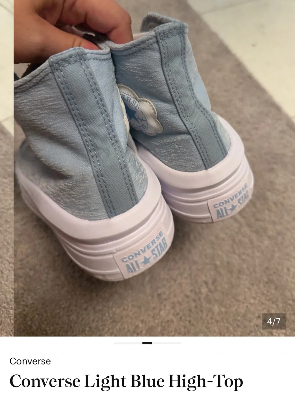 Converse Pale Blue High-Top Platform Sneakers